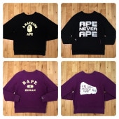 ★青山限定★ リバーシブル BAPE 長袖スウェット a bathing ape エイプ ベイプ アベイシングエイプ reversible sweat nigo ojg|All|Sweat shirt