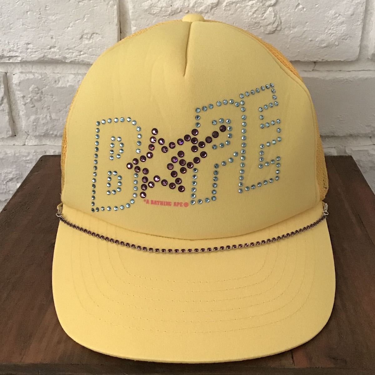 CRYSTAL STONE APE HEAD MESH CAP | bape.com