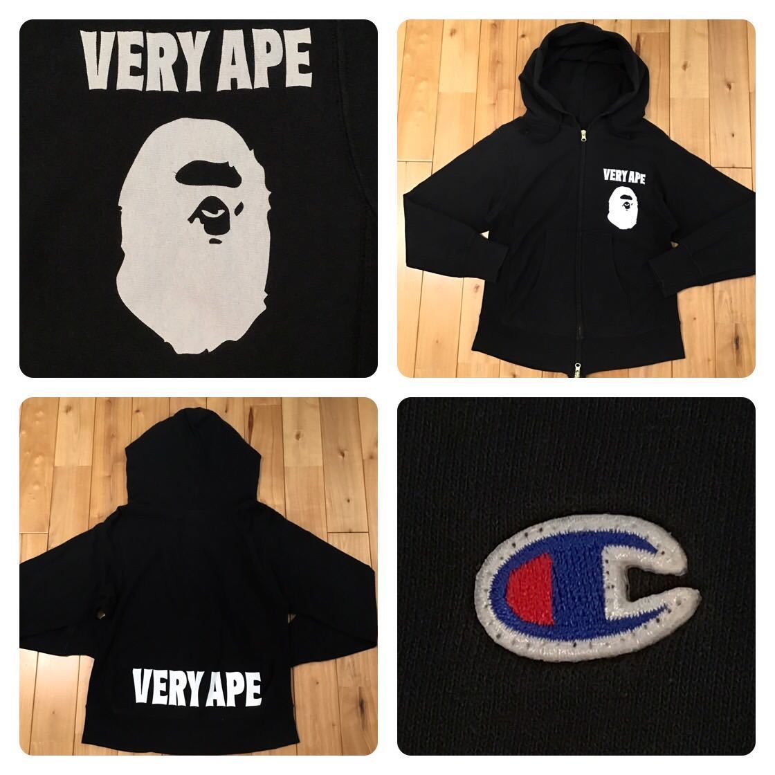 CHAMPION × BAPE VERY APE Reverse Weave ジップ パーカー S