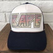 쥢 KISS LOGO ե å navy a bathing ape BAPE swarovski 饤󥹥ȡ trucker hat cap ˹  ٥ 9