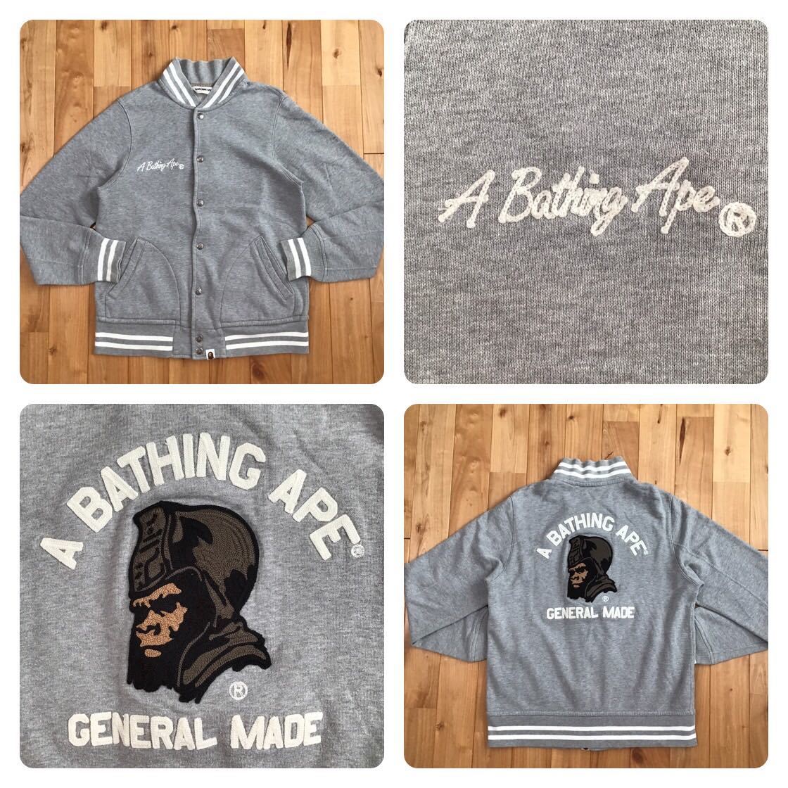【A BATHING APE】GENERAL MADE スタジャン L BAPE General スウェット スタジャン Mサイズ a bathing ape BAPE sweat