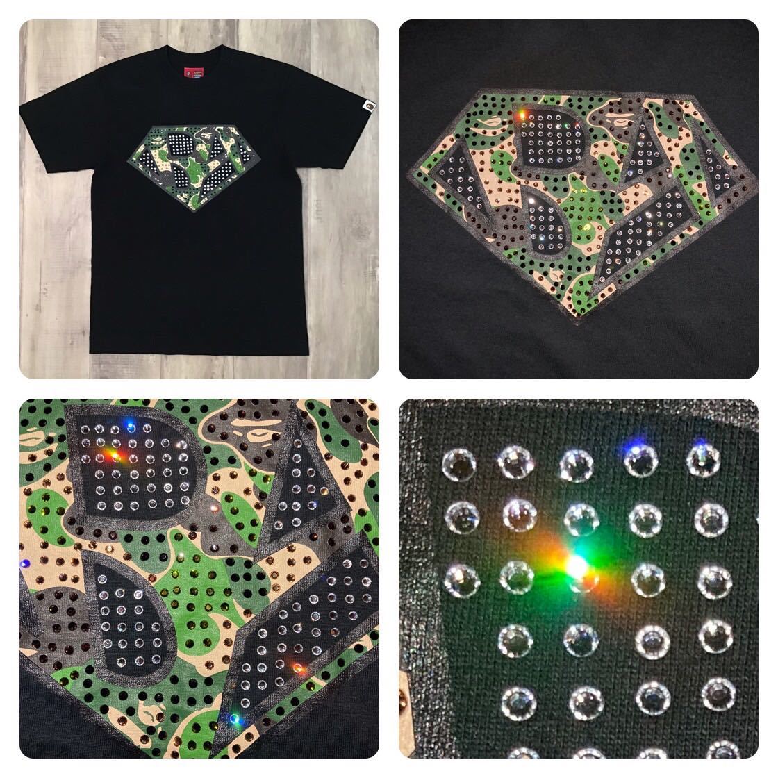 Swarovski BAロゴ Tシャツ Sサイズ a bathing ape BAPE camo logo 