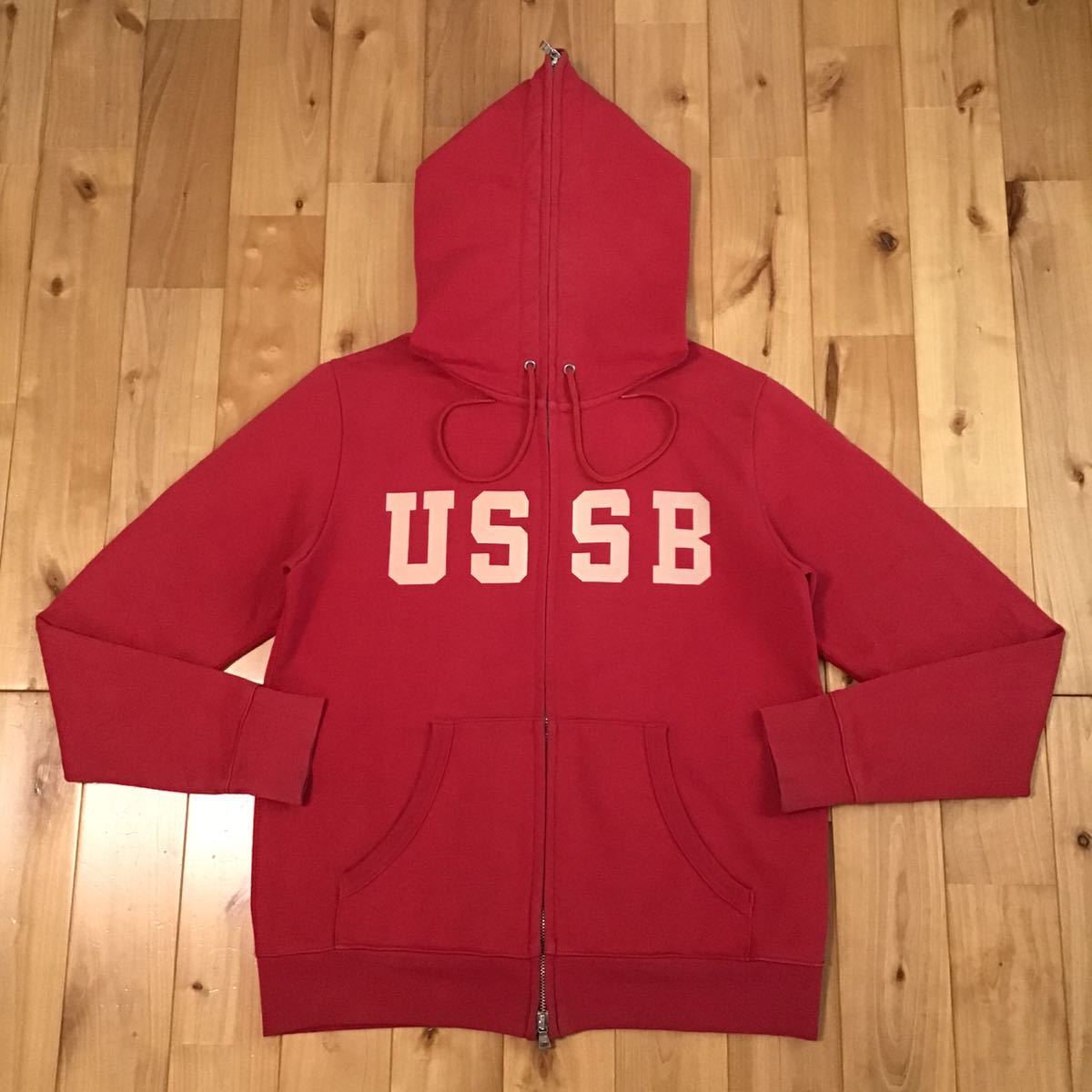 URSUS BAPE フルジップ パーカー Sサイズ Red a bathing ape