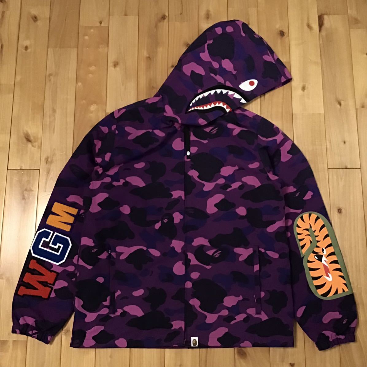 Purple Camo Shark Zip Hoodie Jacket M A Bathing Ape BAPE 