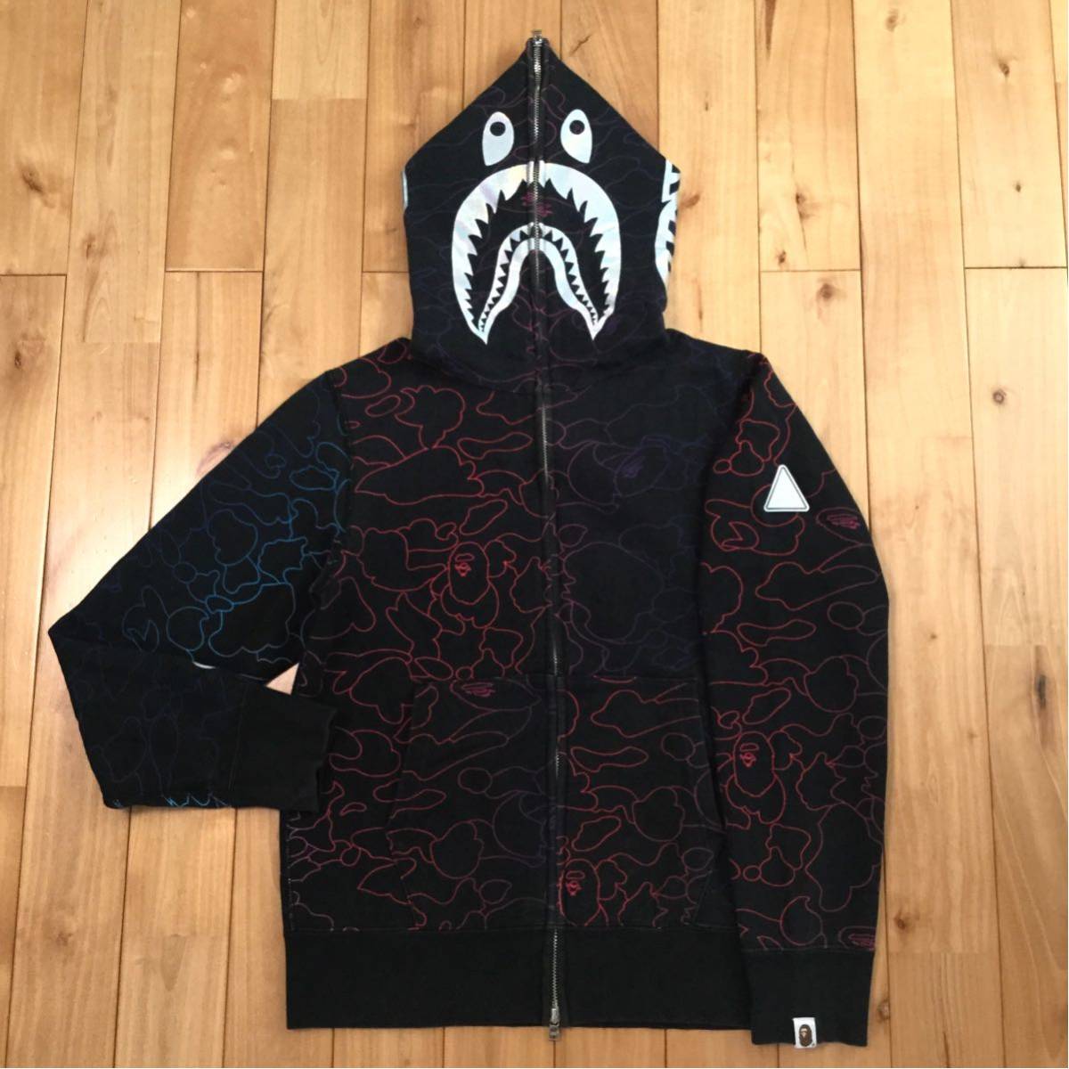 Pencil neon camo シャーク パーカー Sサイズ shark full zip hoodie a  