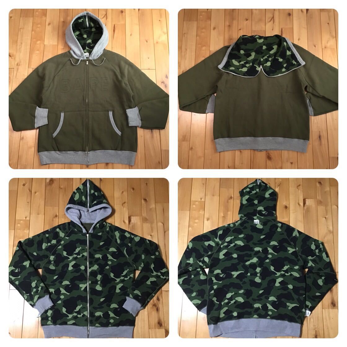 BAPE logo ジップ パーカー Lサイズ a bathing ape zip hoodie