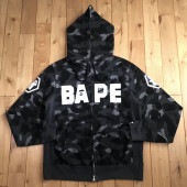 Undefeated × BAPE フルジップ パーカー Lサイズ a bathing ape full zip hoodie black camo エイプ ベイプ アベイシングエイプ w1419|A