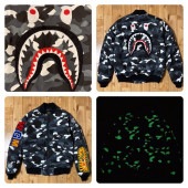 ★蓄光★ city camo SHARK MA-1 bomber jacket Sサイズ a bathing ape BAPE エイプ ベイプ アベイシングエイプ スタジャン 迷彩 m2672|All