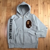 CHAMPION × BAPE HEAD ジップ パーカー Lサイズ グレー a bathing ape zip hoodie チャンピオン エイプ ベイプ Reverse Weave m65|All