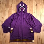 2XL 㡼 㡼 ѡ Jersey shark full zip hoodie Purple a bathing ape BAPE  ٥ ٥󥰥 XXL m98