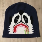 パンダ ニットキャップ navy a bathing ape BAPE panda beanie ビーニー knit cap エイプ ベイプ アベイシングエイプ 帽子 ネイビー go9|All|Hat