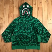 ë Shibuya city camo 㡼 ѡ ǥ S shark full zip hoodie a bathing ape BAPE  ٥ z6397