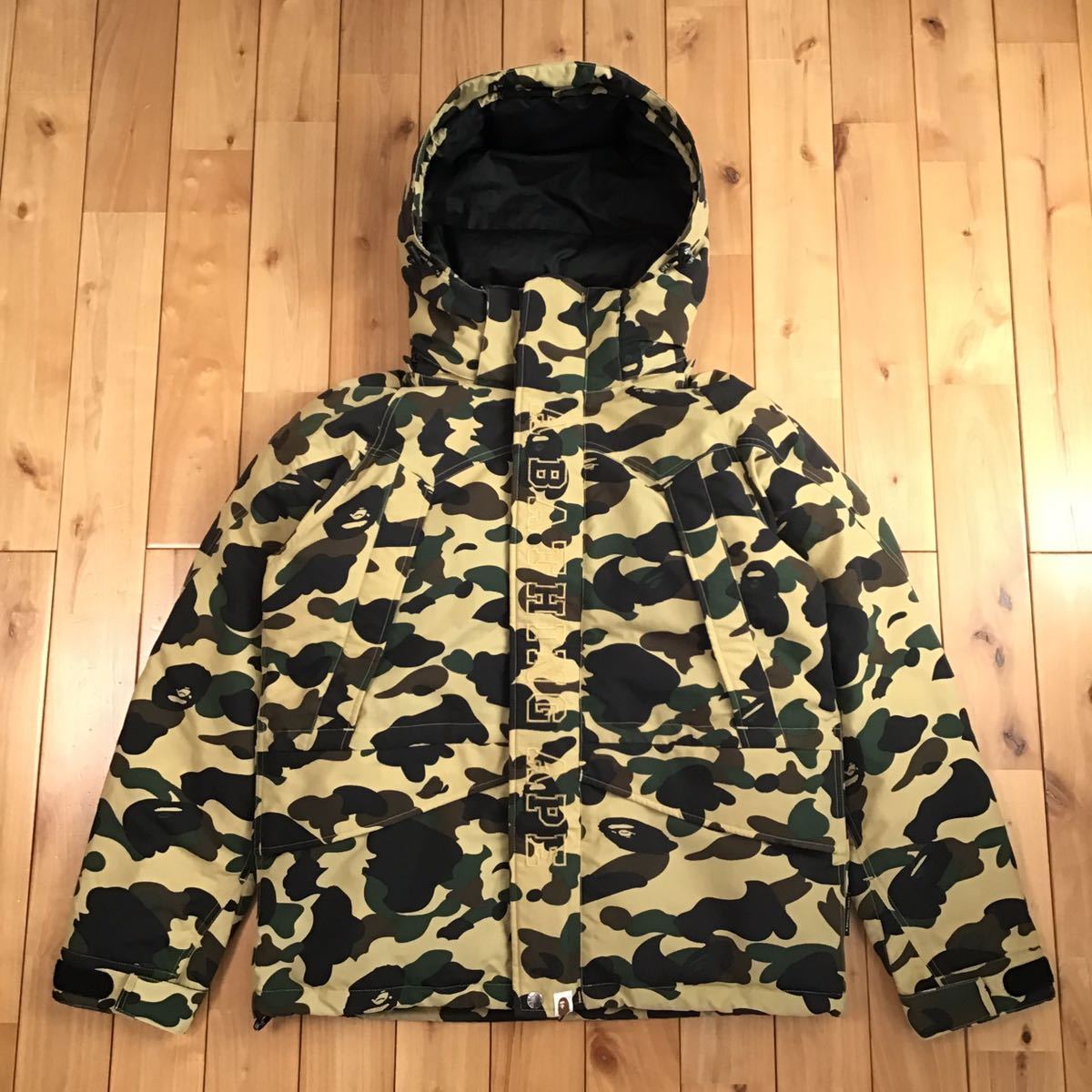 SNOW BOARD DOWN JACKET Lサイズ 1st camo yellow a bathing ape BAPE ...