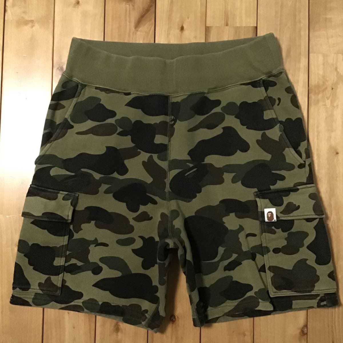 BAPE 1st camo green スウェット カーゴ ハーフパンツ Sサイズ a