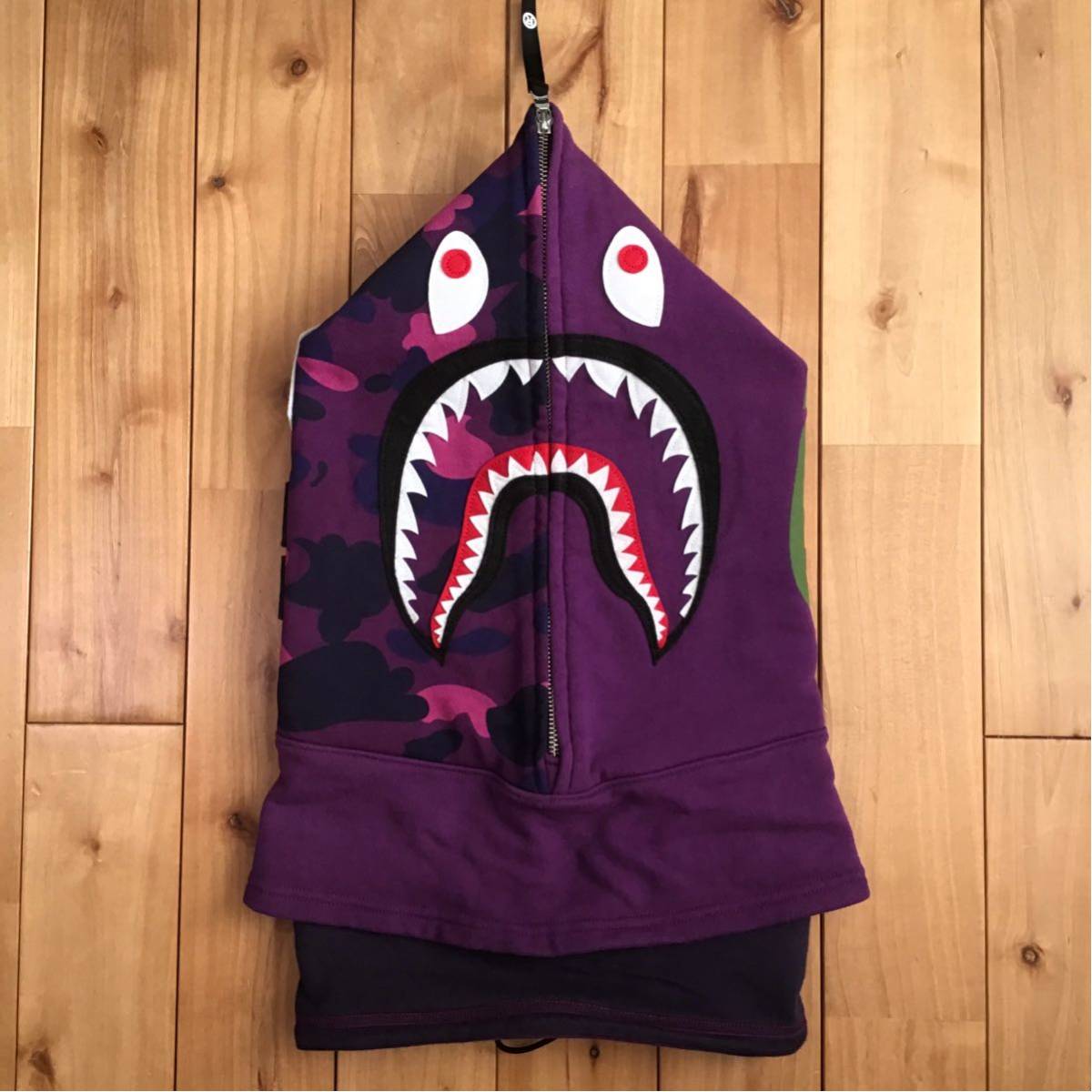shark hoodie ネックウォーマー purple camo a bathing ape bape
