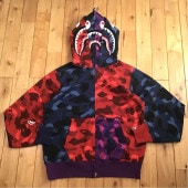 Crazy camo ֥ 㡼 ѡ L double shark full zip hoodie a bathing ape BAPE  ٥ º sa31