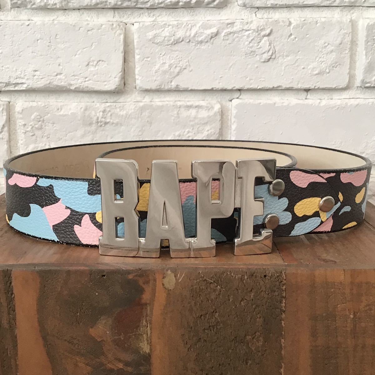 ☆激レア☆ マルチカモ レザー ベルト black a bathing ape leather 