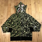 ★美品★ UNKLE × BAPE shark full zip hoodie Mサイズ a bathing ape エイプ ベイプ アベイシングエイプ シャーク パーカー ABC camo z2|A