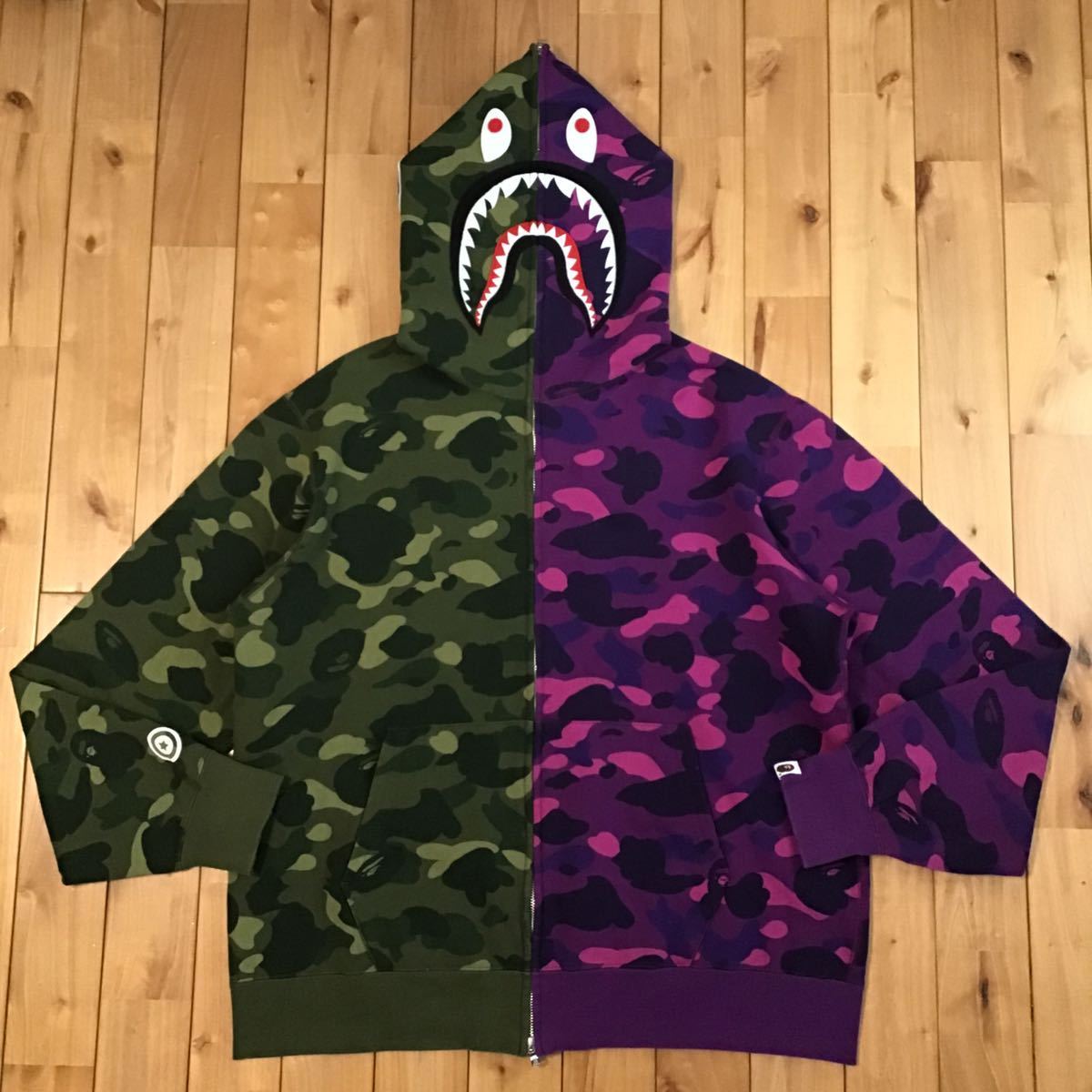 A BATHING APE パープル シャーク パーカー