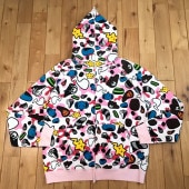 ����쥢�� KAWS �� BAPE animal kingdom �ѡ����� M������ Pink a bathing ape full zip hoodie ������ ������ �٥��� �ޥ��� milo na2q