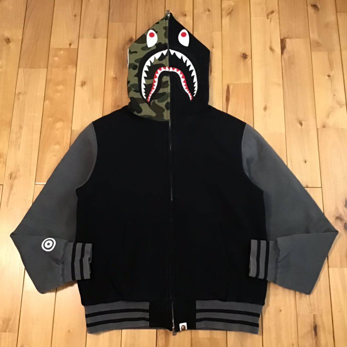 BAPE 中綿キルティング シャーク パーカー a bathing ape 中綿キルティング シャーク パーカー Mサイズ 1st camo shark full zip