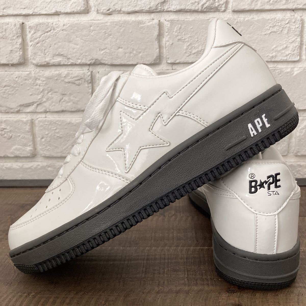 ☆新品☆ エナメル BAPESTA スニーカー 27.5cm US9.5 black