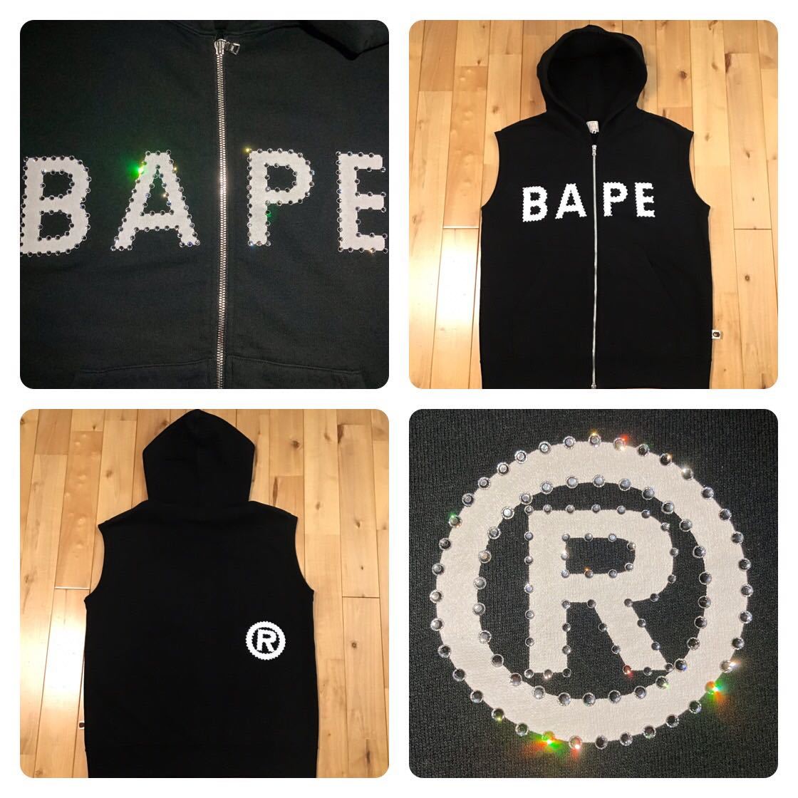 スワロフスキー BAPE パーカー ベスト スワロフスキー スウェット パーカー ベスト Mサイズ a bathing ape