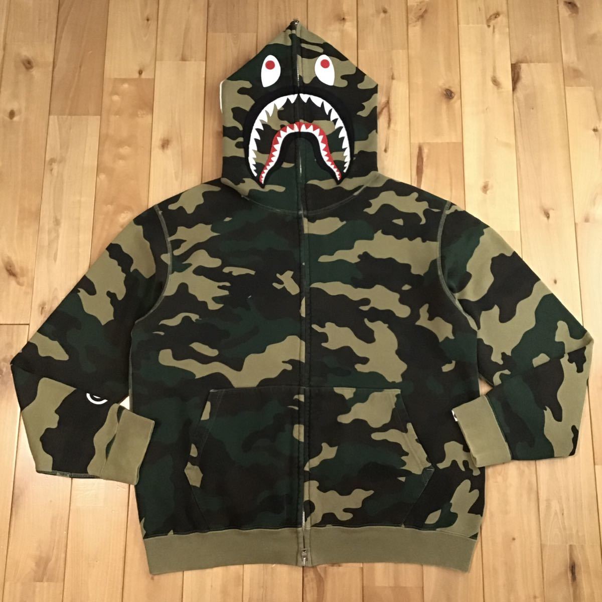 Woodland camo シャーク パーカー Mサイズ shark full zip hoodie a  