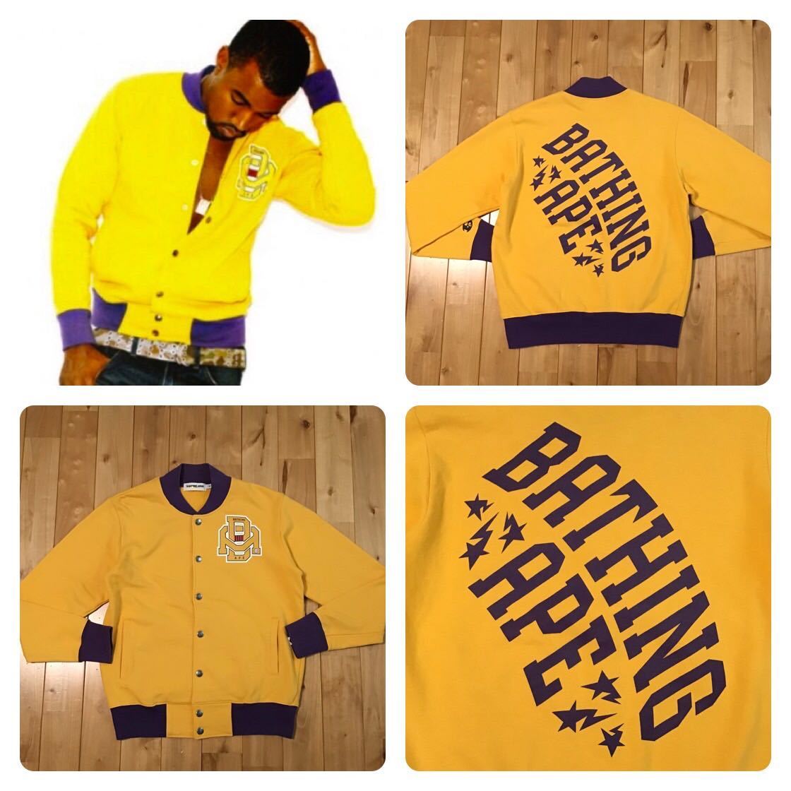 AAPE BY A BATHING APE スウェット スタジャン S(M相当) SHARK HOODIE SWEAT VARSITY JACKET（スタジャン）｜A BATHING