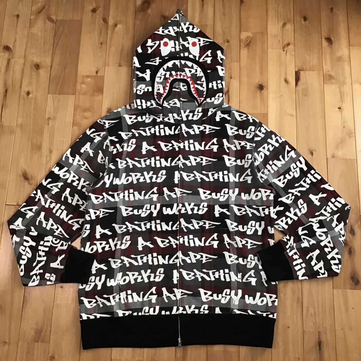 ☆新品☆ 2XL GRAFFITI CHECK shark full zip hoodie a bathing