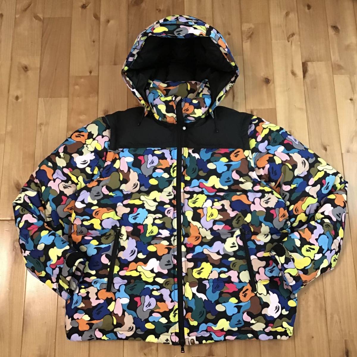 ☆XL☆ DETACHABLE 3WAY DOWN JACKET a bathing ape BAPE multi