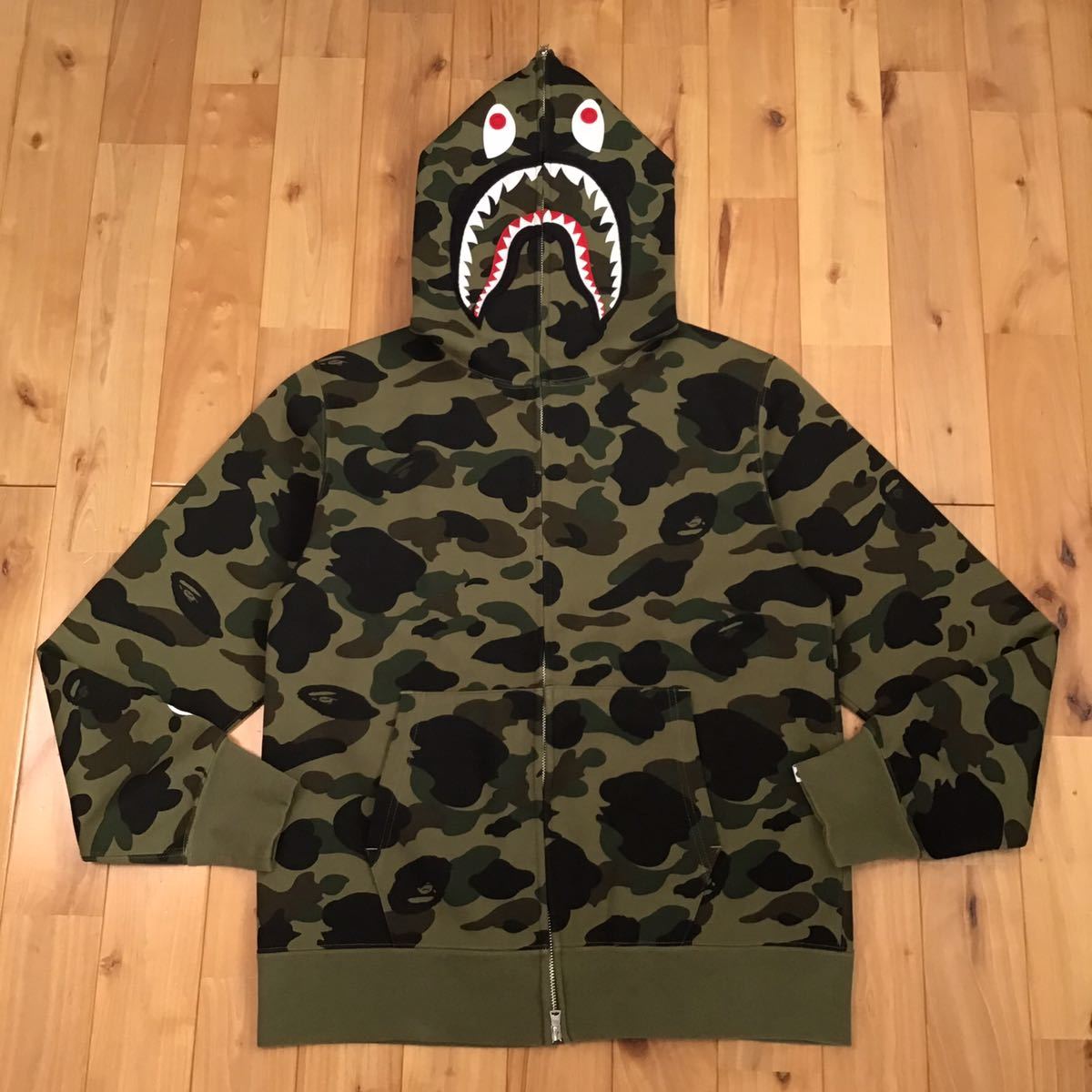 ☆XL☆ Windstopper 1st camo green シャーク パーカー shark full zip  