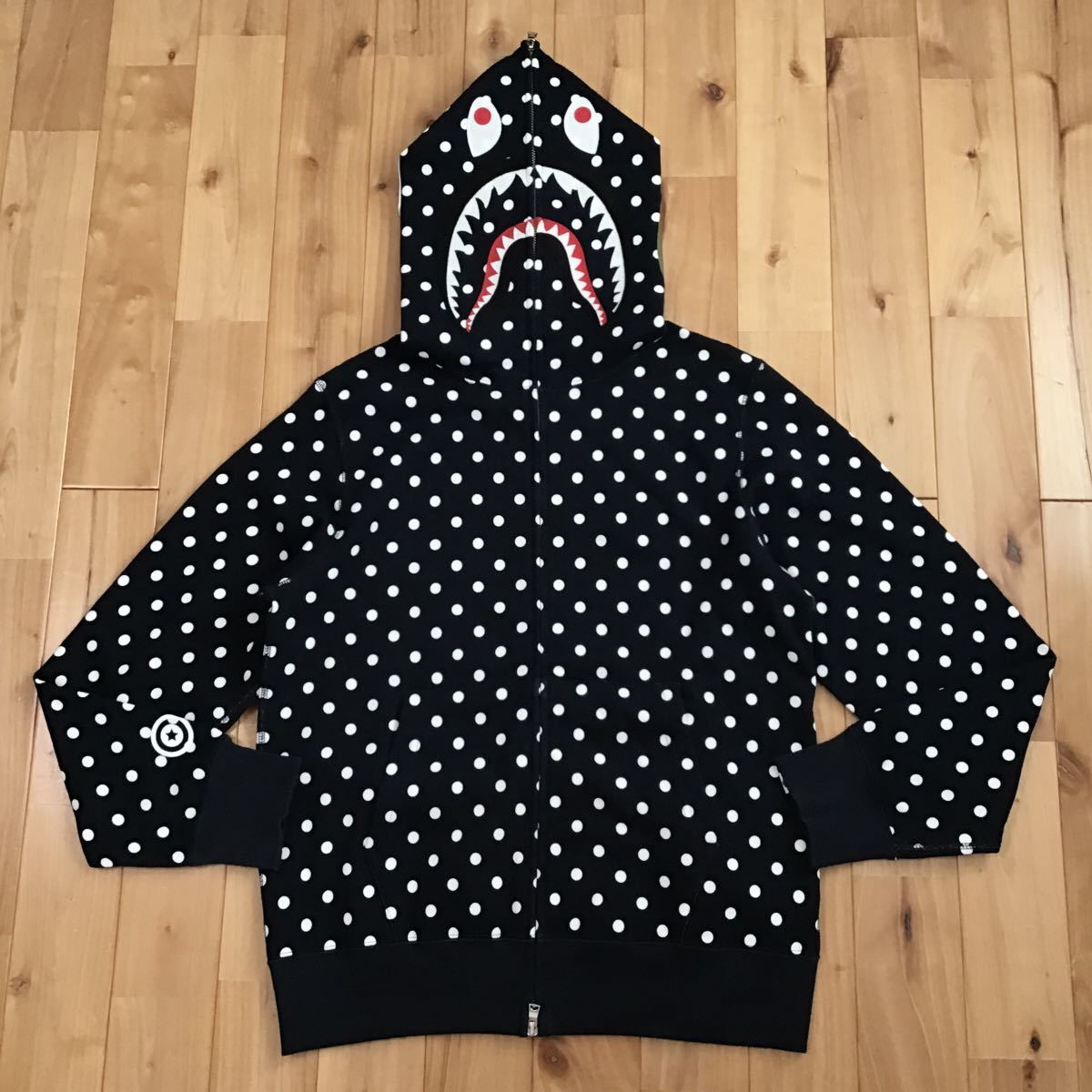 A Bathing Ape シャークパーカー Mサイズ ドット シャーク パーカー Mサイズ ダークネイビー Dot shark full zip