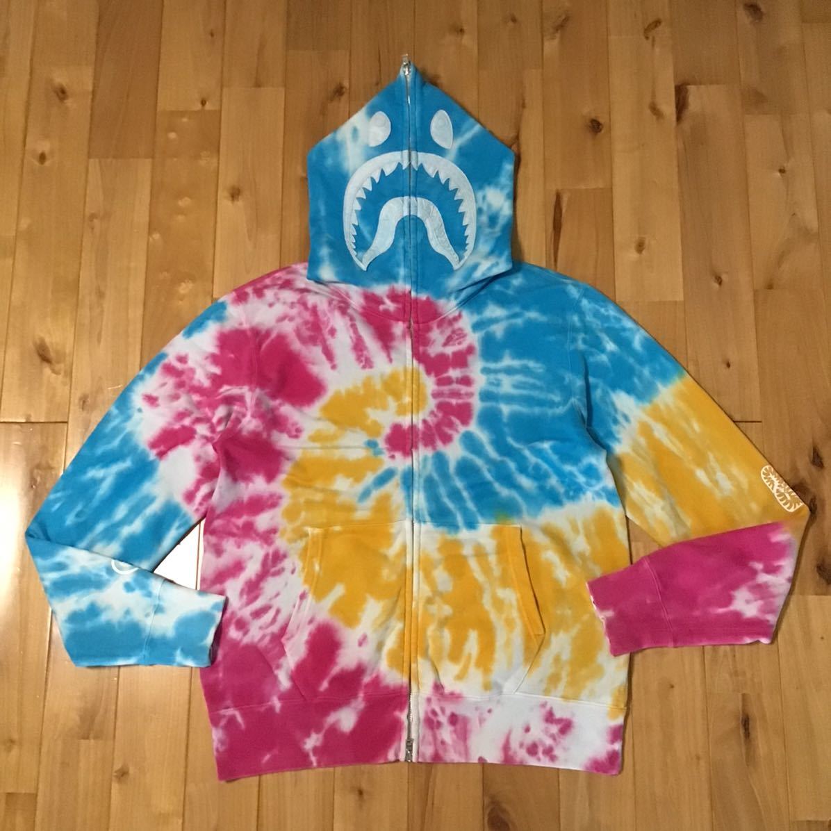 タイダイ シャーク パーカー Mサイズ shark full zip hoodie TIE DYE a  