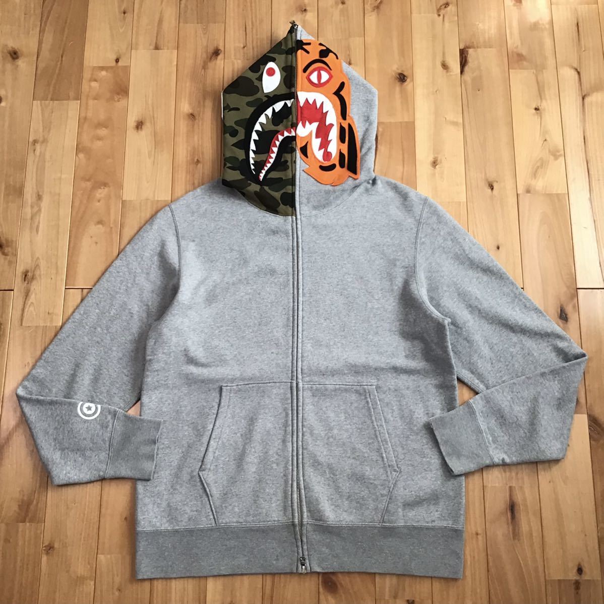 初期 bathingape タイガー フルジップパーカー ホワイト L BAPE