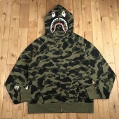 ★2XL★ 1st camo green シャーク パーカー shark full zip hoodie a bathing ape BAPE エイプ ベイプ アベイシングエイプ 迷彩 XXL haz