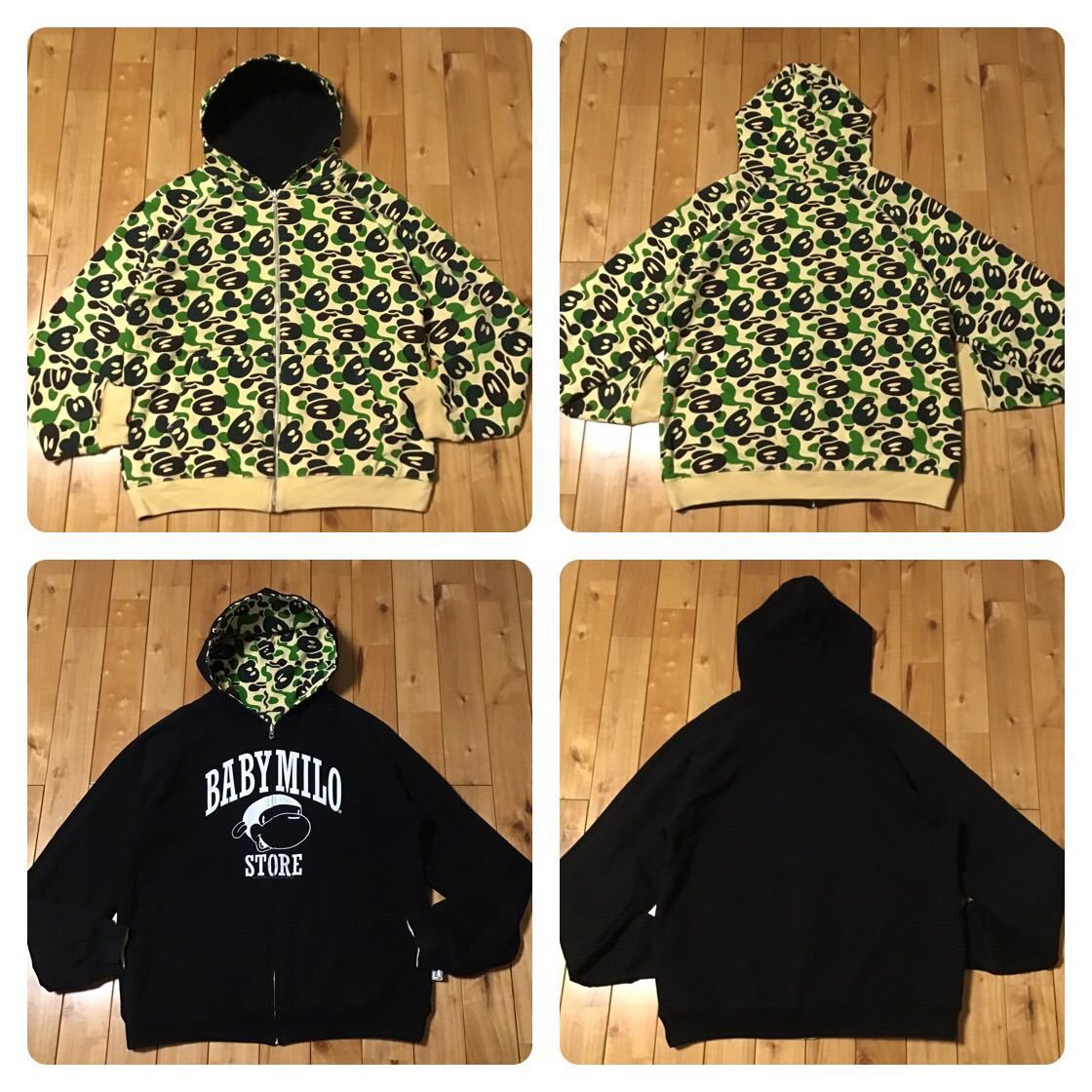 値下げ！A BATHING APE BABY MILOパーカー　リバーシブル迷彩 A BATHING APE BABY MILO CAMO HOODIE