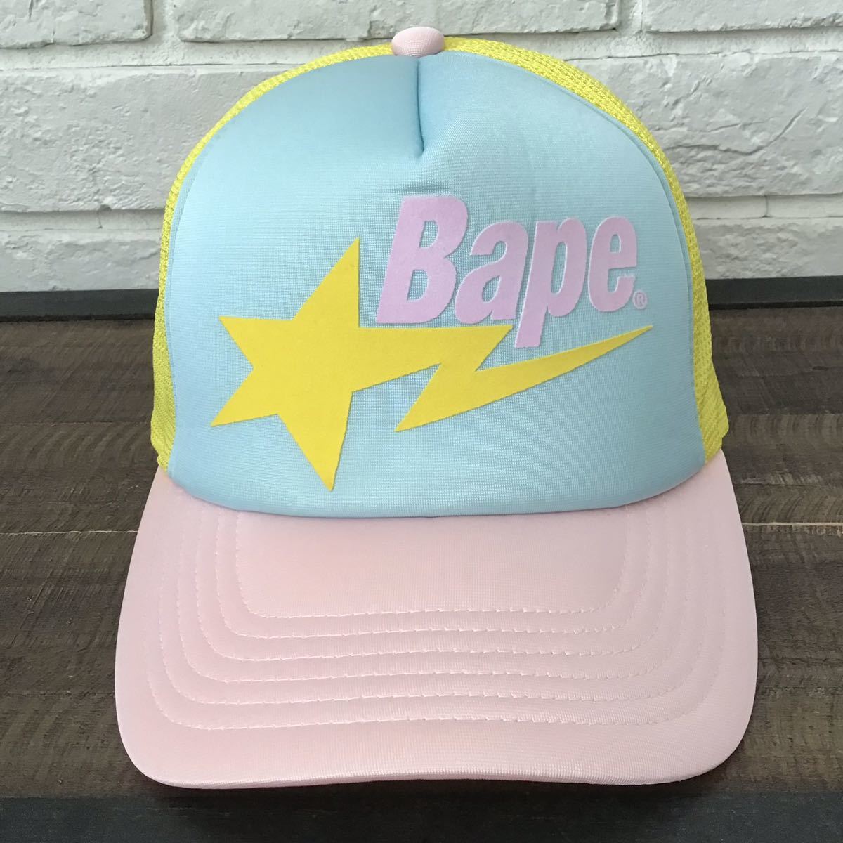 BAPESTA logo メッシュ キャップ cotton candy color a bathing ape BAPE sta ...