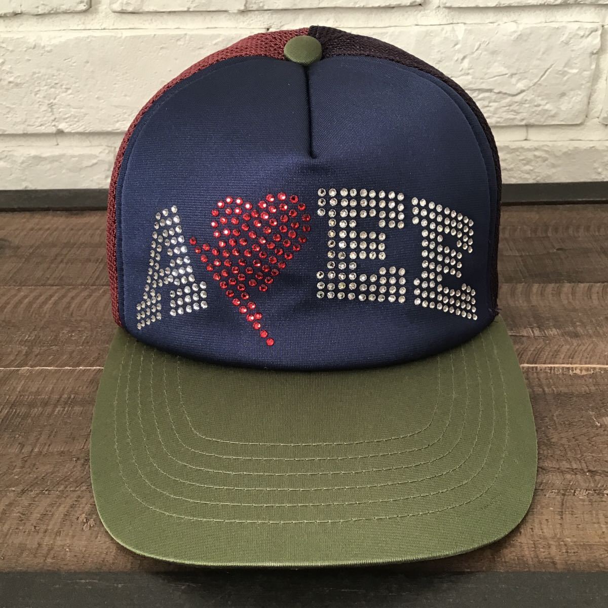 APEE LOGO スワロフスキー キャップ a bathing ape BAPE