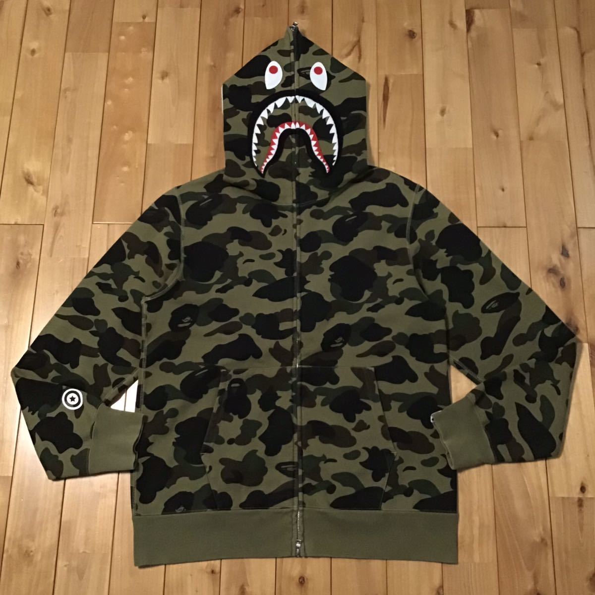 ☆XL☆ 1st camo green シャーク パーカー shark full zip