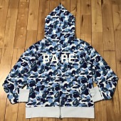 BAPE LOGO ABC camo blue フルジップ パーカー Sサイズ a bathing ape full zip hoodie エイプ ベイプ アベイシングエイプ ABCカモ 迷彩z0