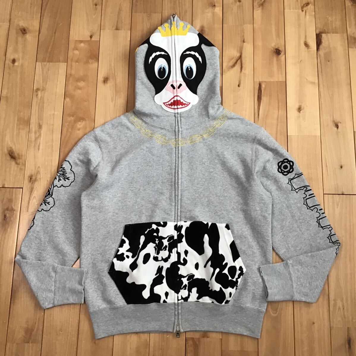 ホルスタイン パーカー Sサイズ グレー Holstein full zip hoodie a 