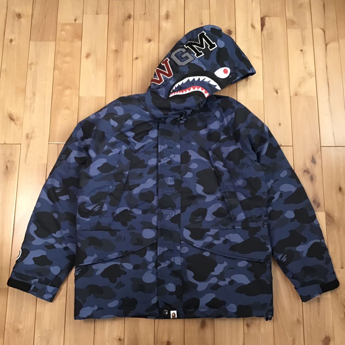 BAPE camo shark hoodie snowboard down jacket Lサイズ a