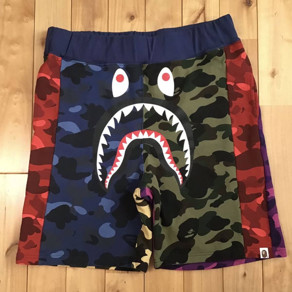 ☆2XL☆ Mix camo シャーク ハーフパンツ a bathing ape BAPE