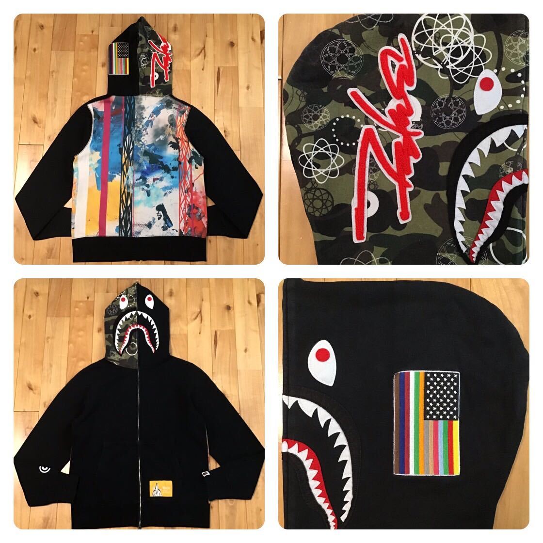 bape futura シャークパーカー ☆激レア☆ Futura × BAPE シャーク パーカー Mサイズ shark full zip