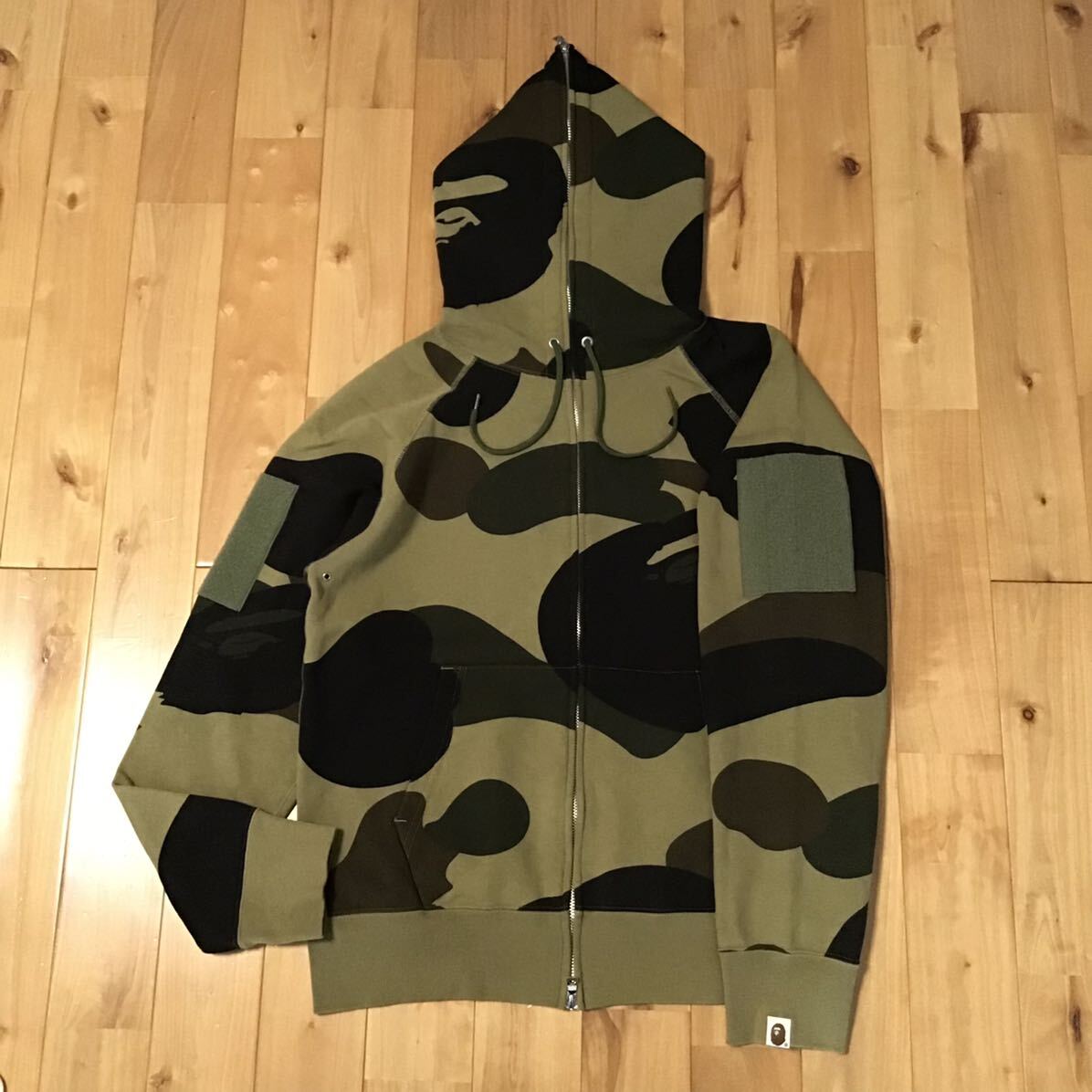 Giant camo green フルジップ パーカー Mサイズ a bathing ape BAPE  