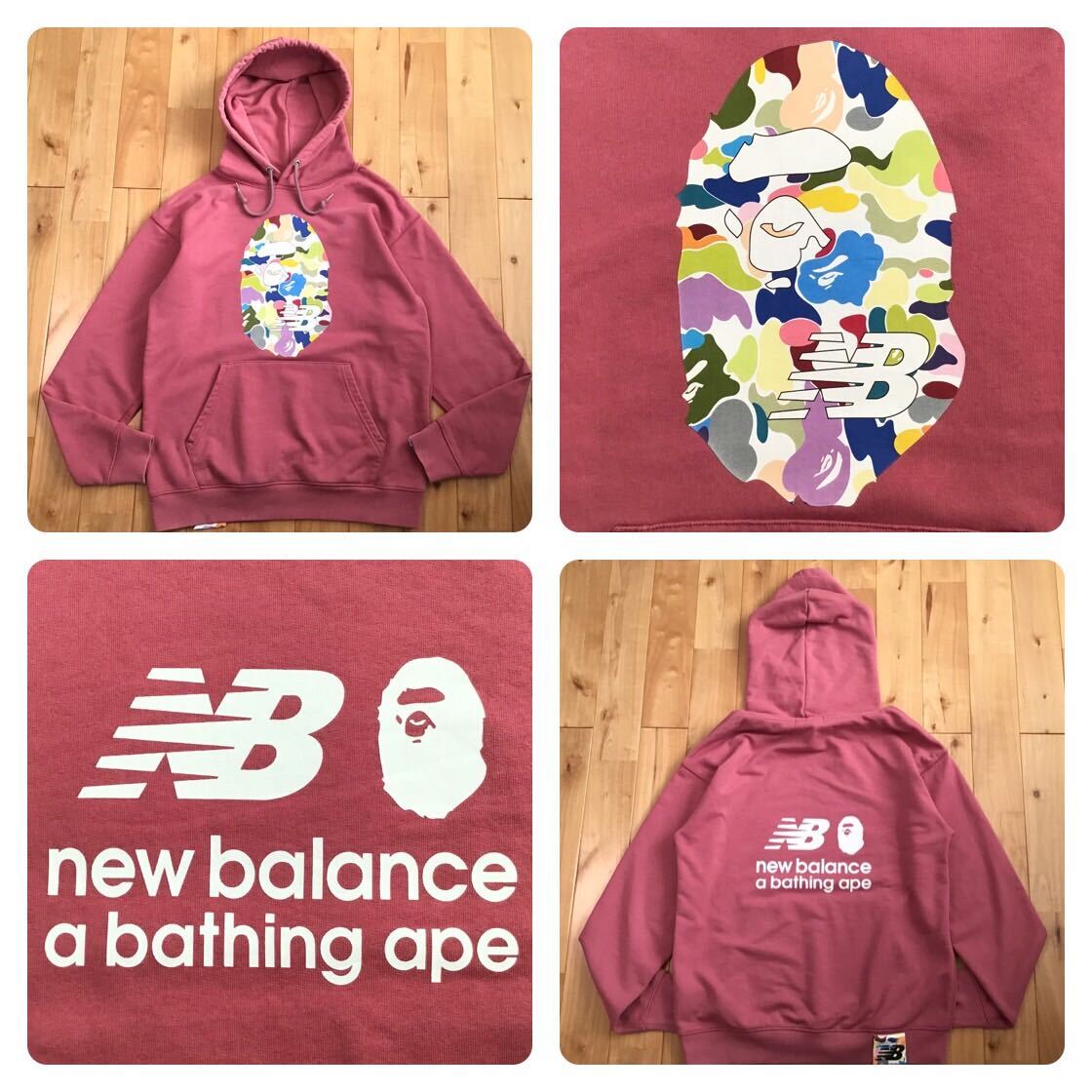 BAPE .com限定 ニューバランス パーカー a bathing ape ☆BAPE.com限定☆ ニューバランス BAPE プルオーバー パーカー Sサイズ