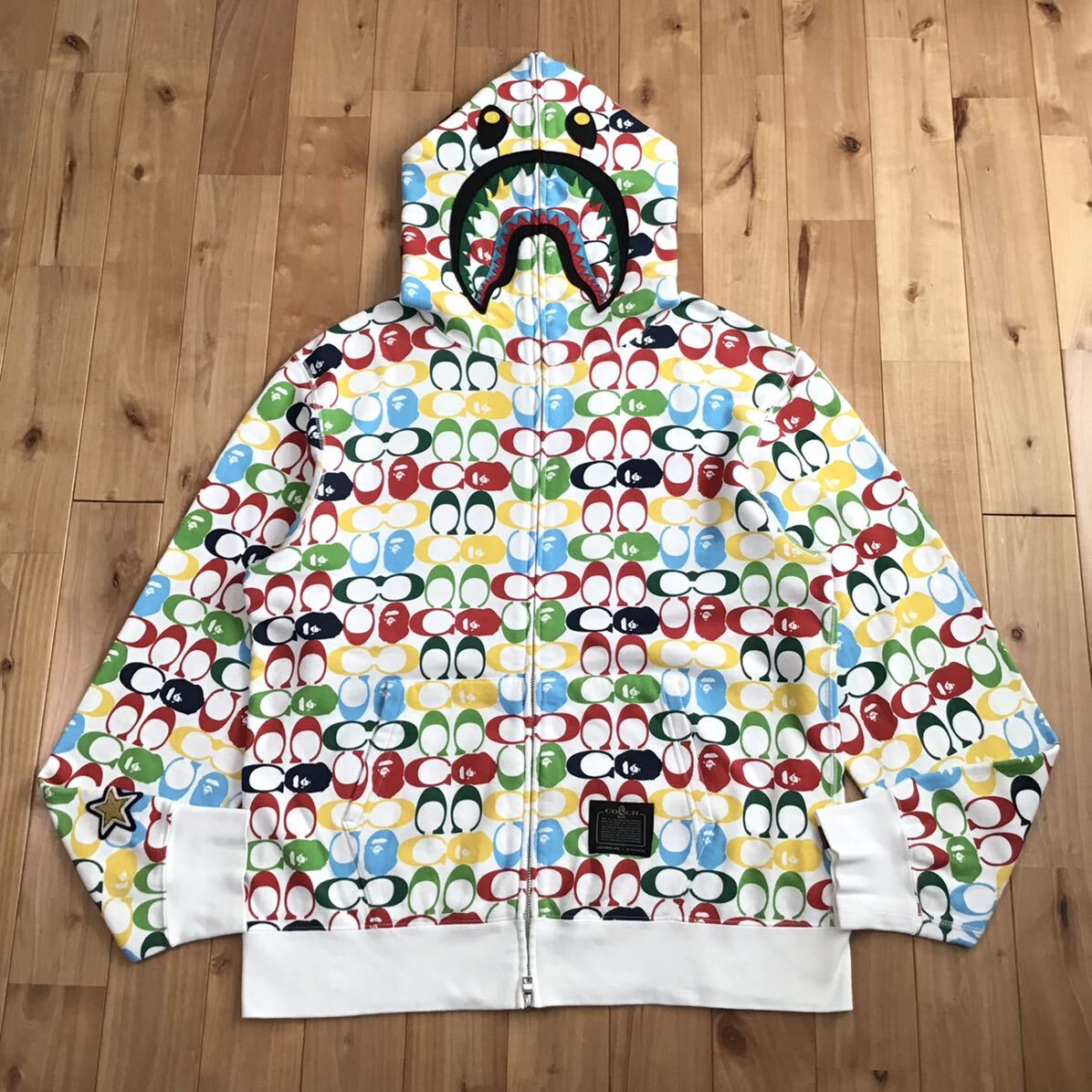 COACH x A BATHING APE シャークパーカー ☆XL☆ COACH × BAPE シャーク パーカー shark full zip hoodie a