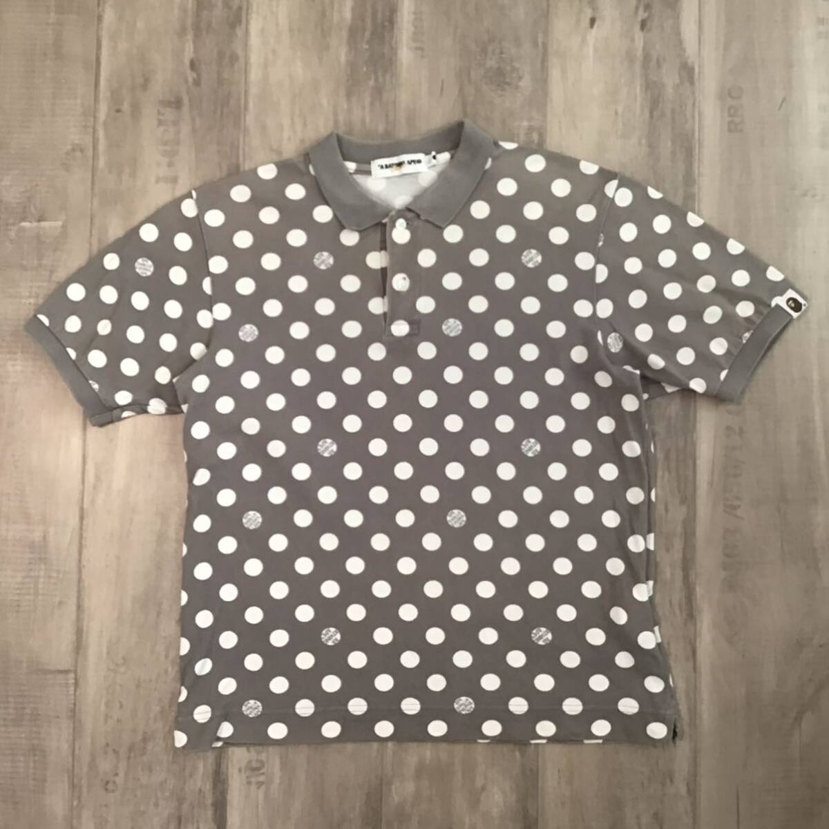 DOT BAPE LOGO ポロシャツ Sサイズ グレー a bathing ape BAPE
