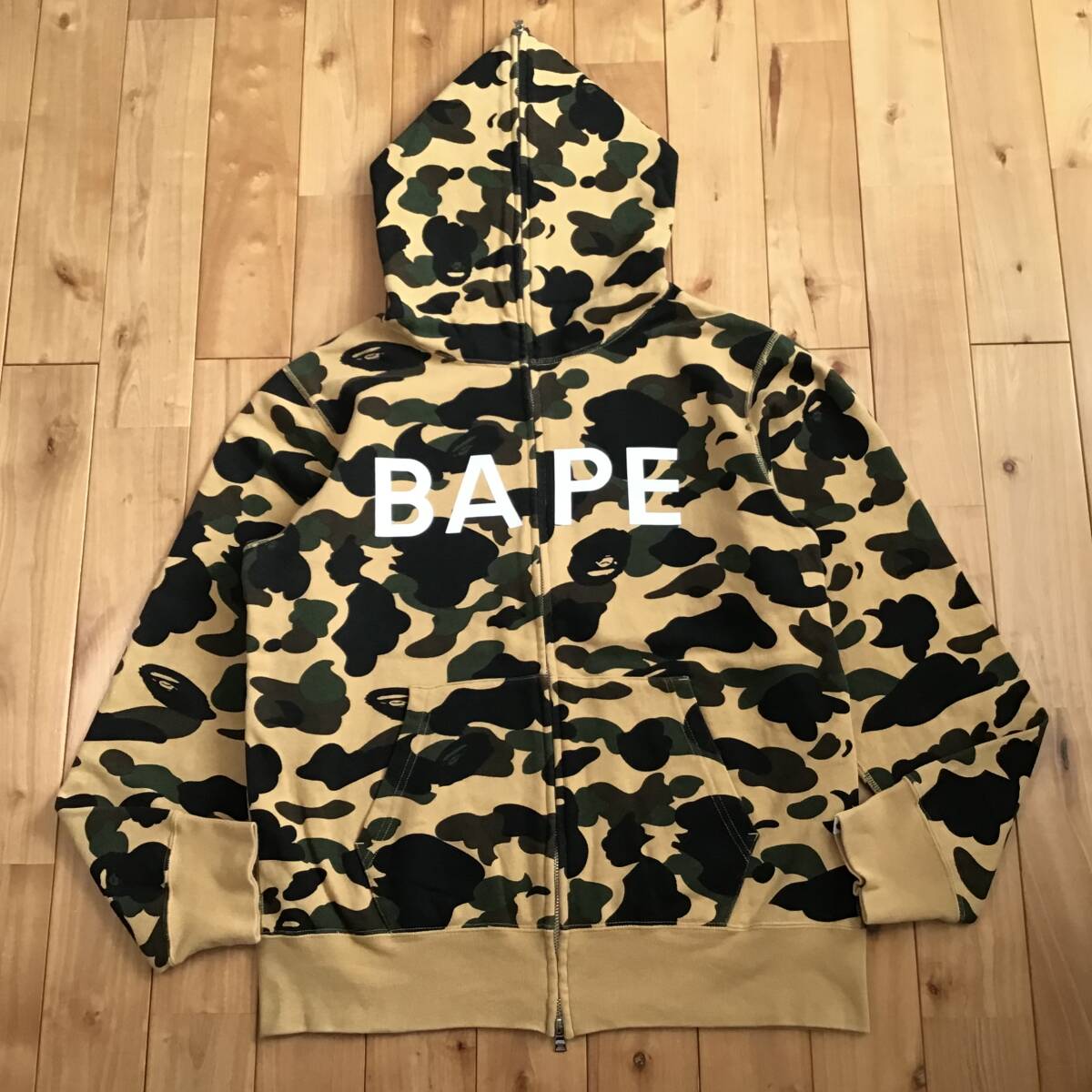 BAPE LOGO 1st camo yellow フルジップ パーカー Lサイズ a